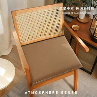 简约餐椅垫吧台卡座软坐垫 防水防油免洗猫爪皮坐垫办公椅子垫中式