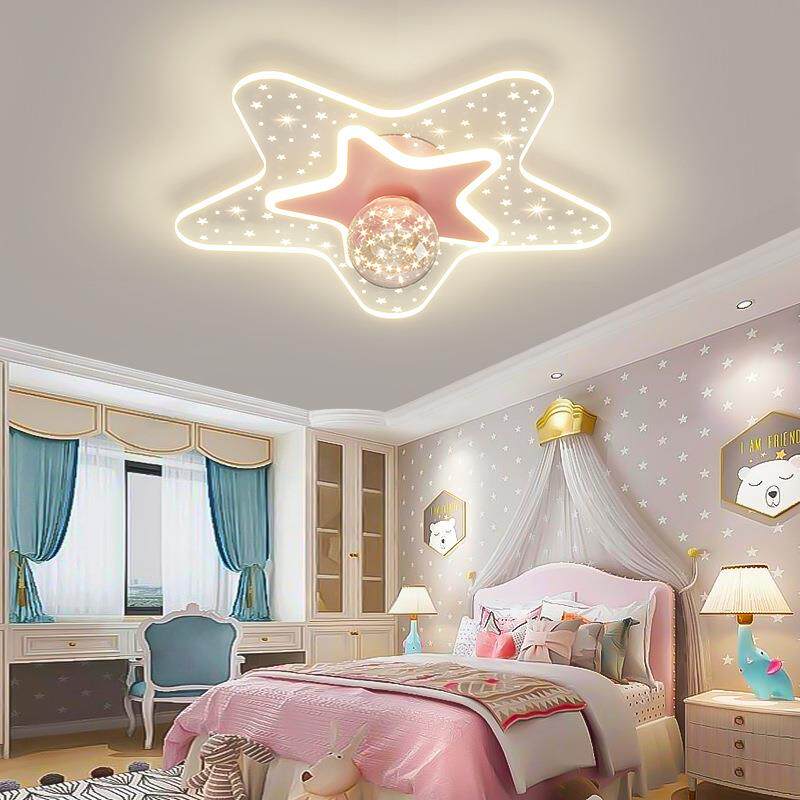 2024新款吸顶灯温馨公主led房间灯儿童房卧室灯中山灯具网红灯
