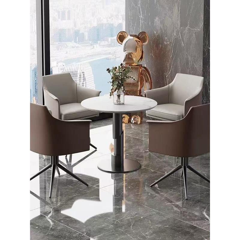 洽谈桌椅组合现代简约美容院会客接待洽谈桌椅酒店休闲旋转沙发椅