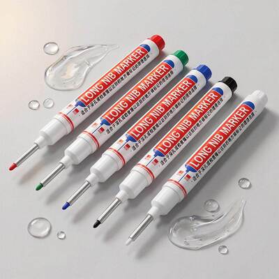Long-tip deep-hole marker with multiple color options, smoot