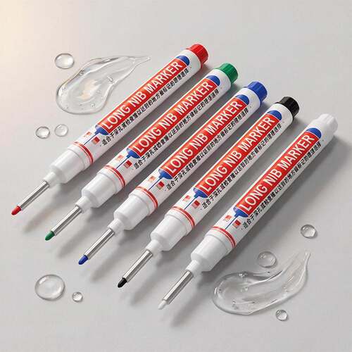 Long-tip deep-hole marker with multiple color options, smoot