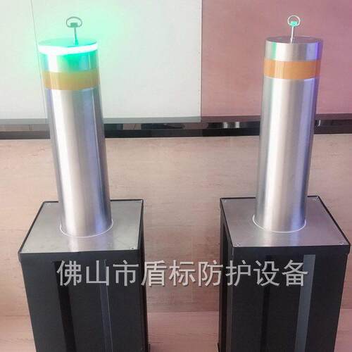 盾标防护168直径液压气动升降柱304圆柱手动伸降防撞防恐埋地立柱