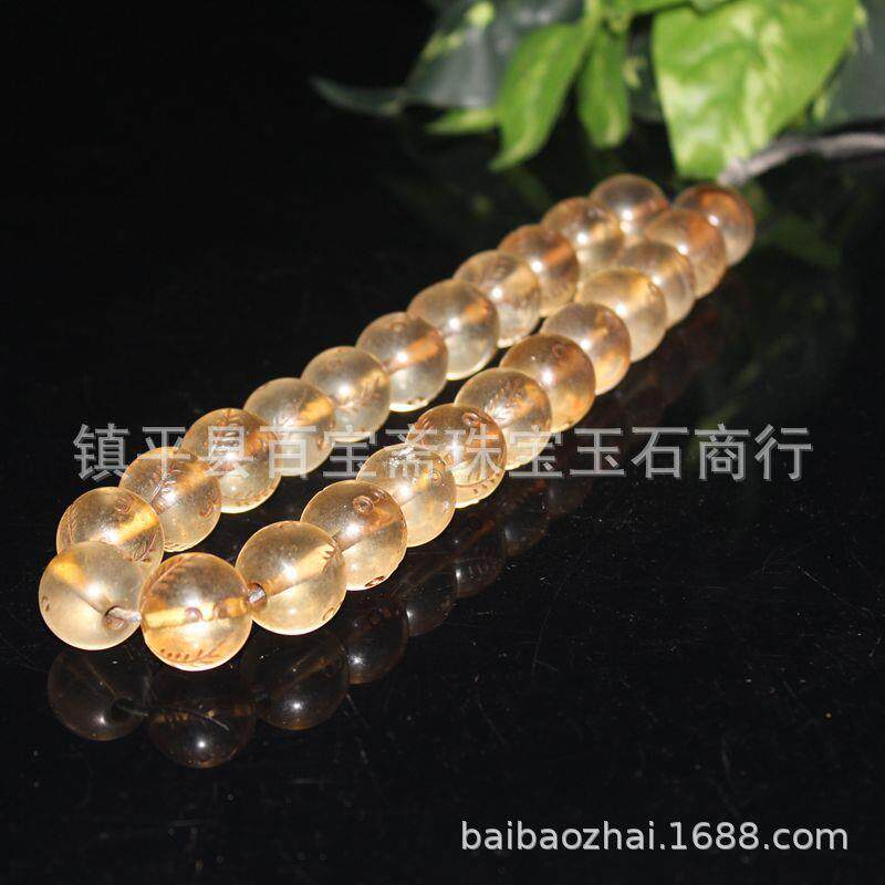 清代老琉璃树叶圆珠串 古珠老琉璃收藏 圆珠饰品