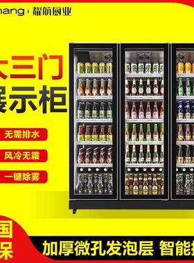 网红啤酒饮料酒水展示柜单双门冷藏商用冰柜酒吧超市三门立式冰箱
