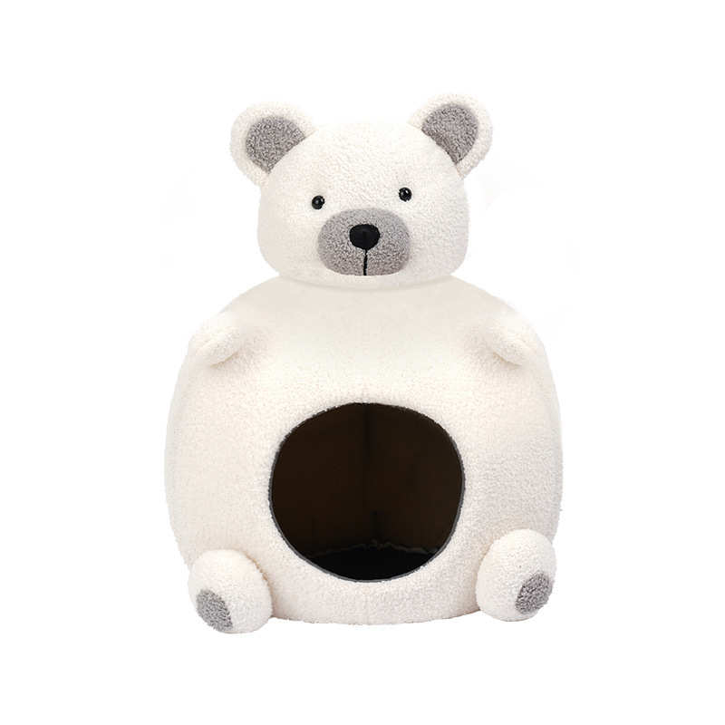 zeze北极熊海绵猫窝封闭式白熊保暖猫窝四季猫咪窝网红窝宠物用品