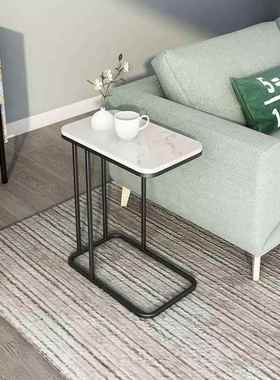 大理石沙发边几北欧轻奢现代简约可移动客厅角几创意铁艺小茶几