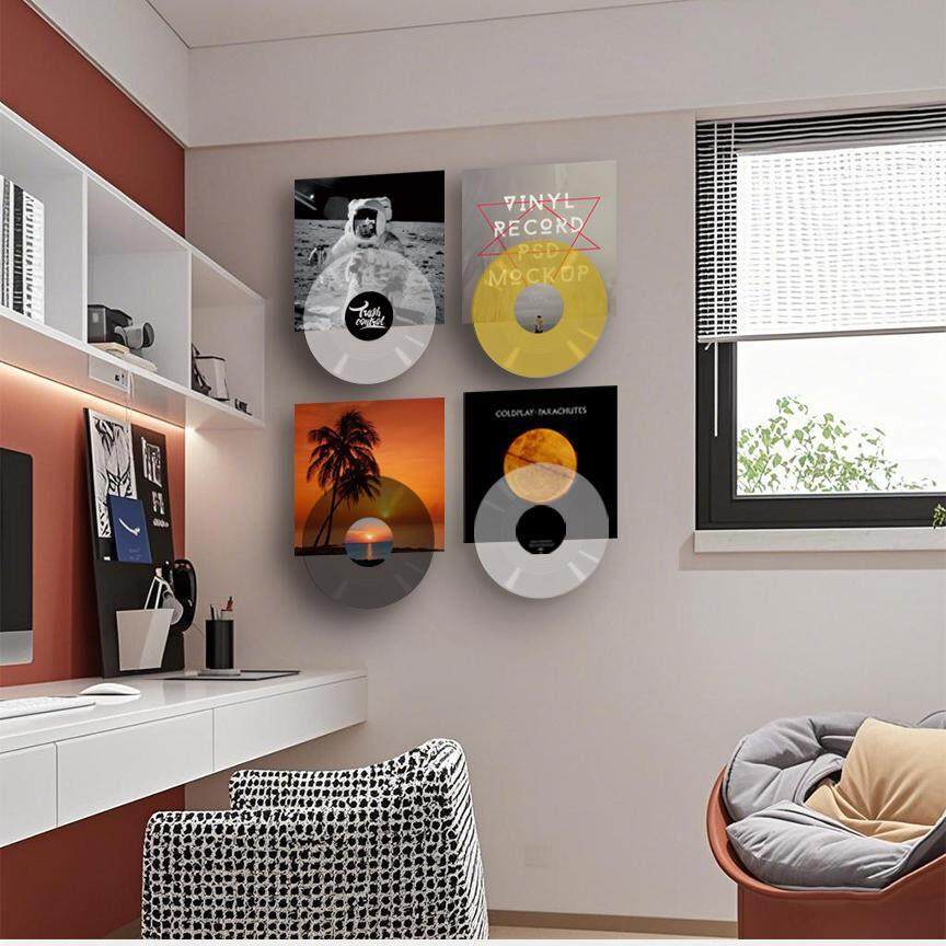 黑胶唱片装饰画 画客厅沙发背景墙面上下叠彩胶唱片卧室软装组合