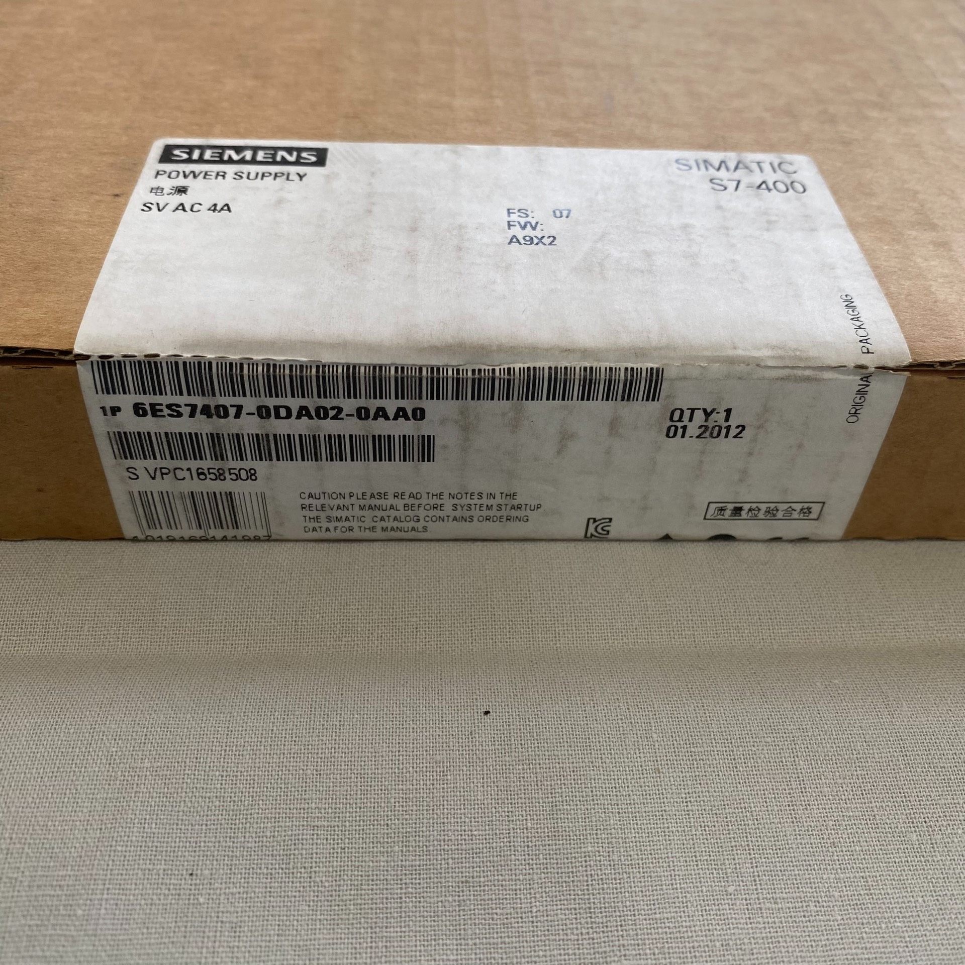 西门子模块6ES7407-0DA02-0AA0 数量1 现货