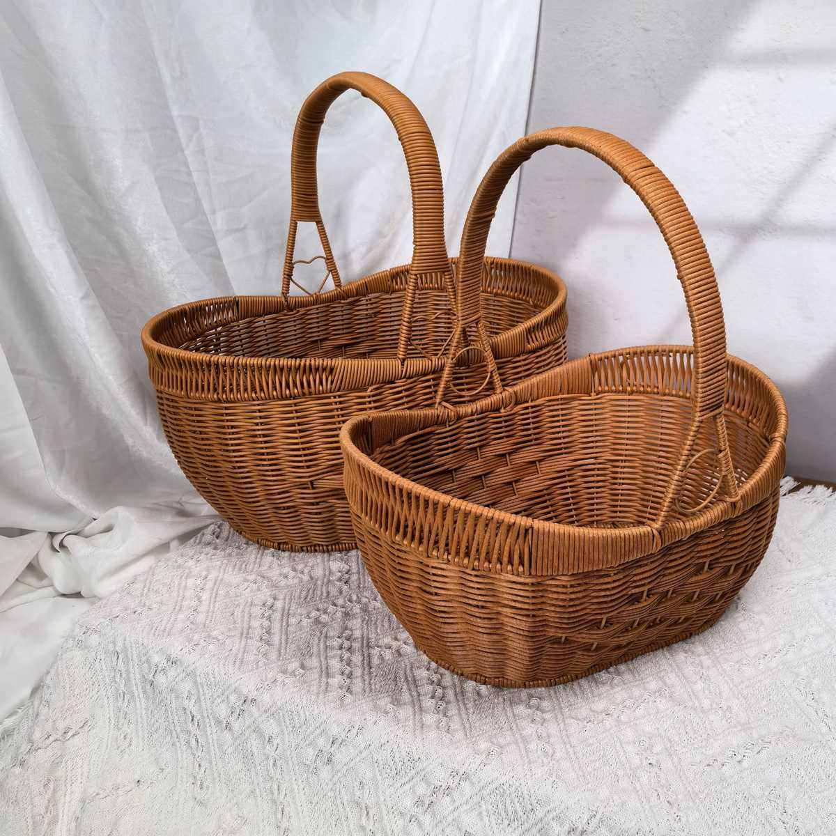 元宝提篮手提花篮编织铁架加固提篮菜篮子水果礼篮果篮提篮,收纳整理,其他收纳篮,淘宝优惠券,粉丝福利购,淘宝优惠卷