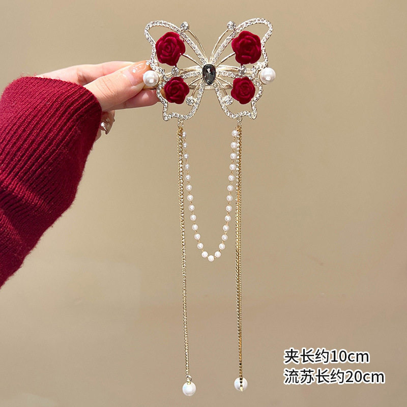 敬酒服头饰新娘红色头花发箍三件套新款简单大气结婚纱礼服发