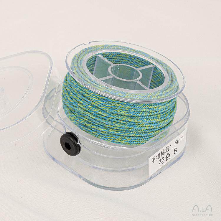 手搓棉线藏式文玩线绳五色线彩绳流苏绳子手工串珠编织棉线材