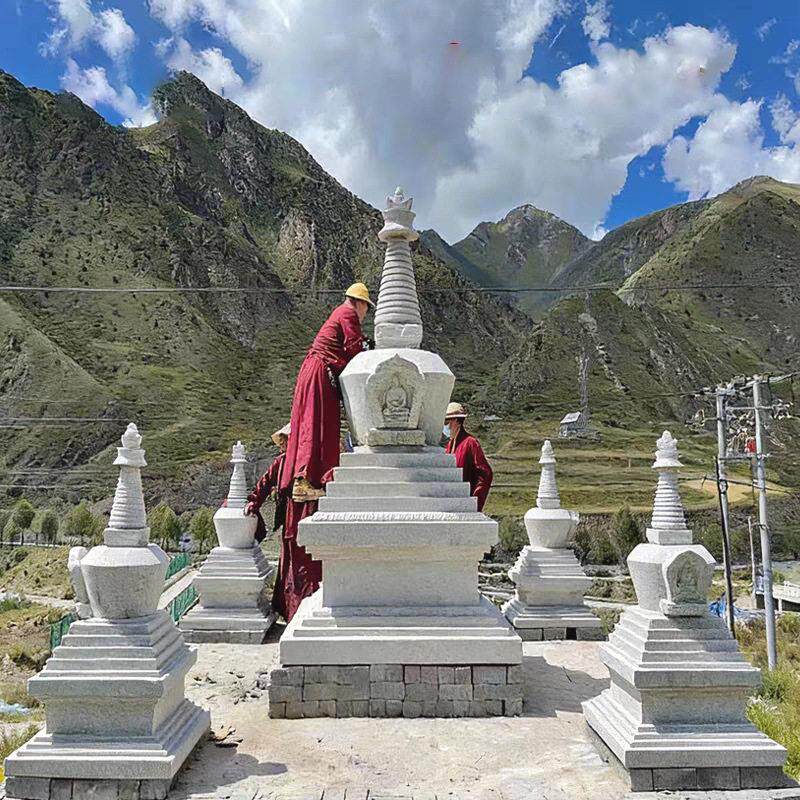 汉白玉石材佛塔寺院七八舍利塔如来八塔石雕大型佛塔摆件