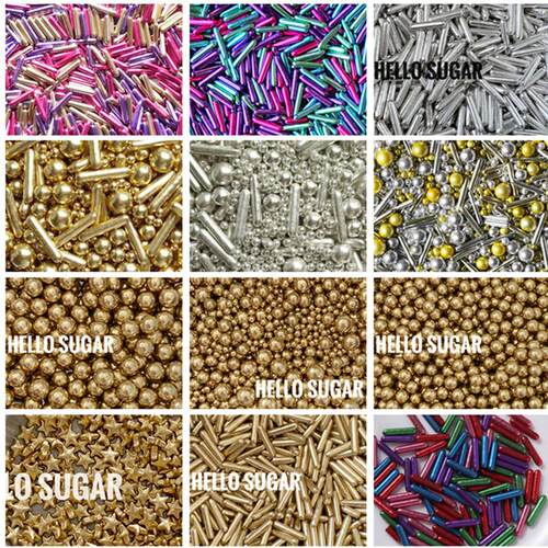 50g Sugar Needle-shaped Sugar Beads Cake Decoration Gold and