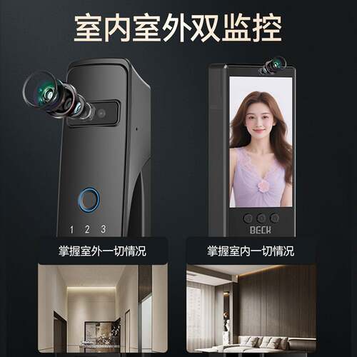 全自动智能门锁家用防盗门掌静脉人脸识别可视内外双监控