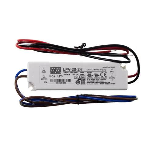 台湾明纬LPV-20防水开关电源5V12V15V24VLED驱动照明恒压单组输出