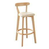 北欧实木吧台椅家用高脚凳休闲椅靠背吧凳酒吧椅新款 子前台凳子椅