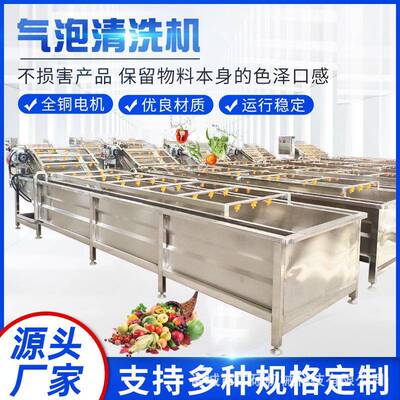 中房洗菜洗葱机 预制菜净菜清洗机设备 蒜苗果蔬气泡清洗机