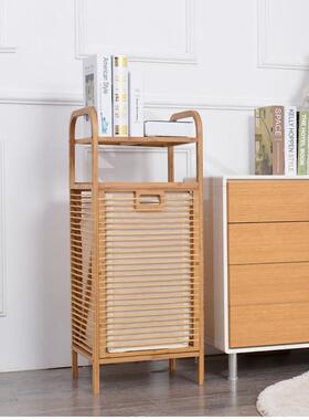 日式物室卫生间落地多功能置物浴架衣布艺脏衣F966SJ9T收纳筐脏衣