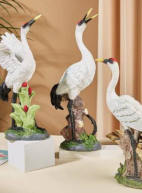 户外树WOD脂仿真仙鹤摆件动物模型雕塑花庭院造水池景布置装道饰