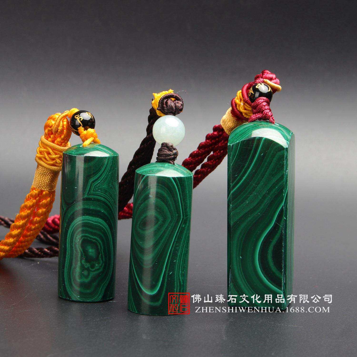 天然孔雀石个人印章私人印鉴手工个人休闲图章