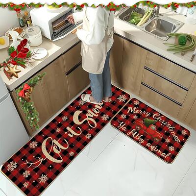 Christmas Door Mat Santa Claus Outdoor indoor Decor Foot Mat
