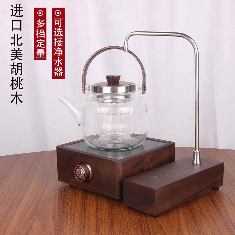 胡桃木抽水器桶装水上水器高档加水器桌面电动吸取出水器充电式