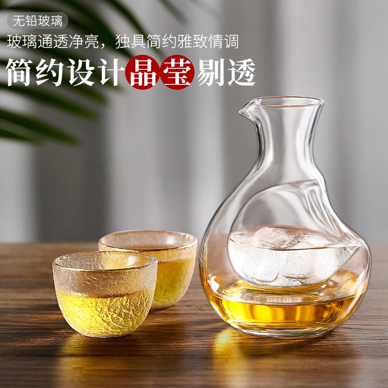 日式清酒酒具套装白酒杯小酒创意冷酒梅子酒清酒杯家用玻璃冰酒壶