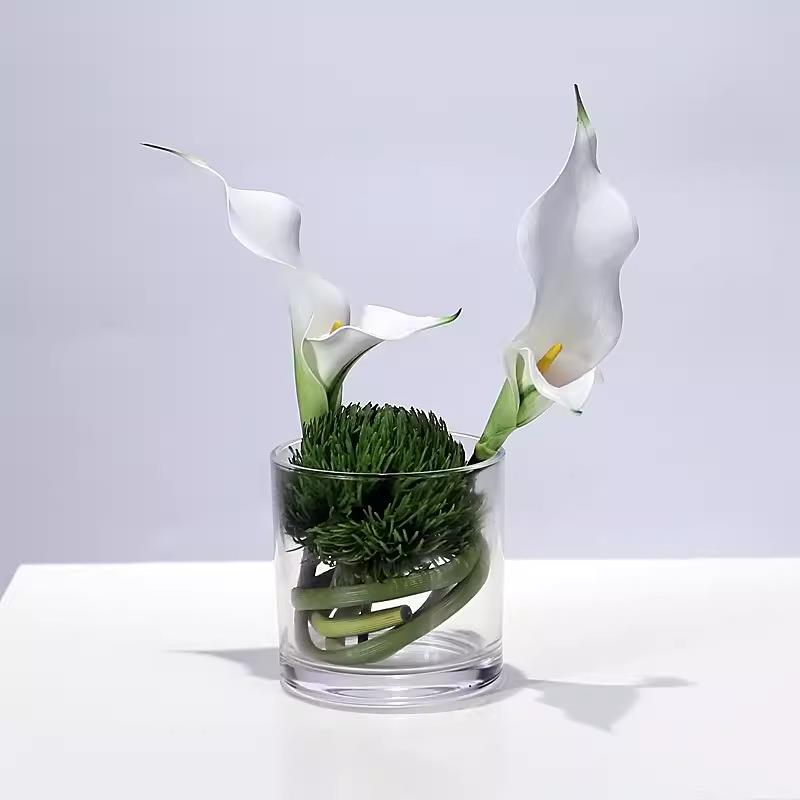 现代轻奢仿真花假花摆设玻璃花瓶餐桌面花艺摆件玄关洽谈桌软装品