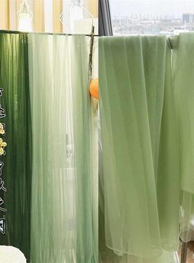 东方美学绿色古风雅静布置纱幔幼儿园环创纱布料汉服柔软装饰网纱