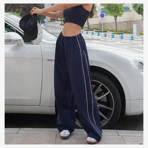 Y2K Baggy Cargo Pants for Women Drawstring Elastic Low Waist
