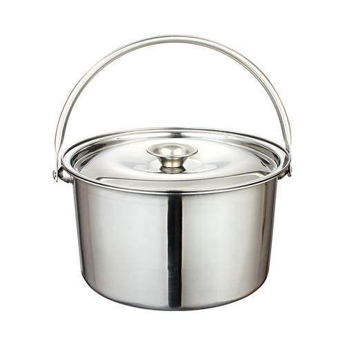 不锈钢碗圆形带盖盆提手油盆家用厨房多功能提锅调理锅电磁炉通用