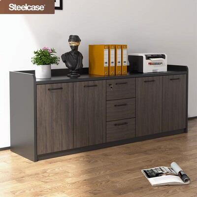 Steelcase世楷办公室茶水柜储物柜隔断柜收纳柜资料柜边柜木质带