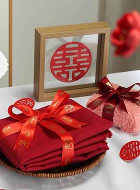 结婚用品大全捆被子红色烫金喜带新娘嫁妆喜被绳娘家丝带陪嫁物品