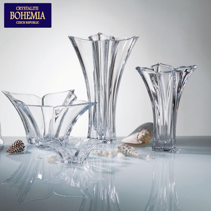 捷克原装进口BOHEMIA波西米亚水晶玻璃透明花瓶果斗酒具florale