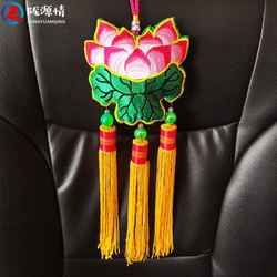 民间刺绣荷花手工艺品小挂件寺庙佛堂用庆阳香包双面绣莲花房间内