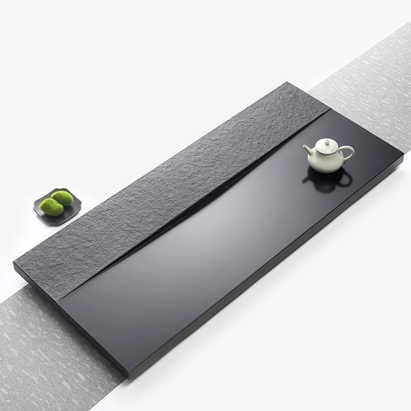 盘整块乌金石茶家简约石头大台抛光NKB用现代石茶材轻奢茶具2025