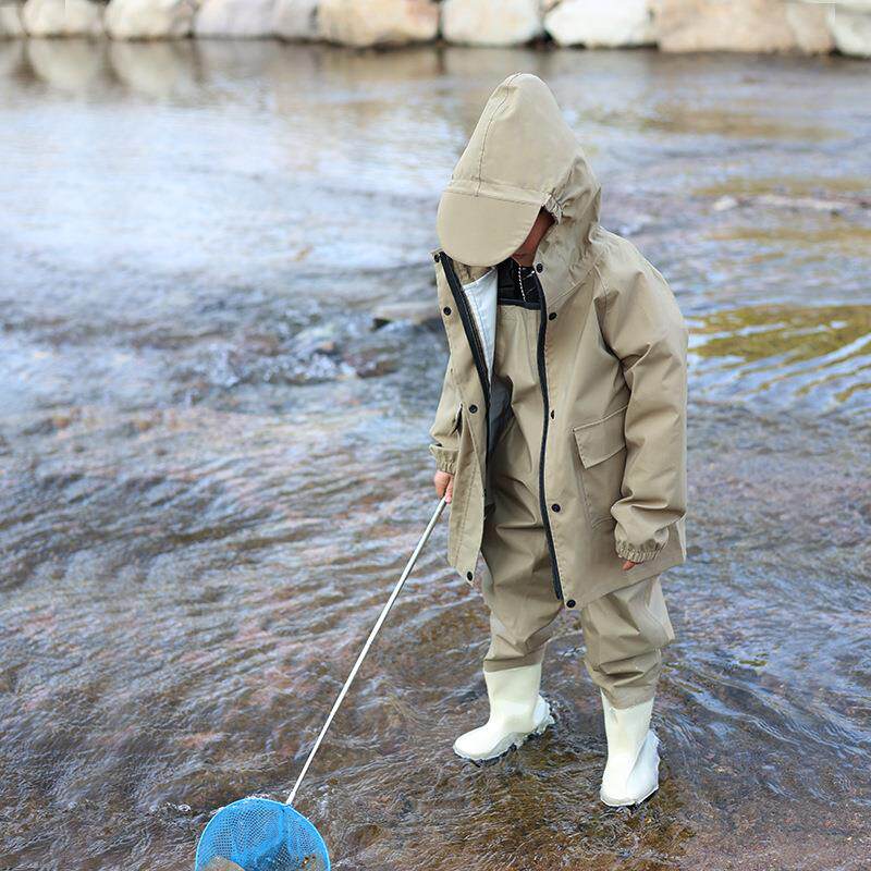 儿童玩水服连体涉水幼儿园防水衣服沙滩抓摸鱼赶海装备小孩下水裤