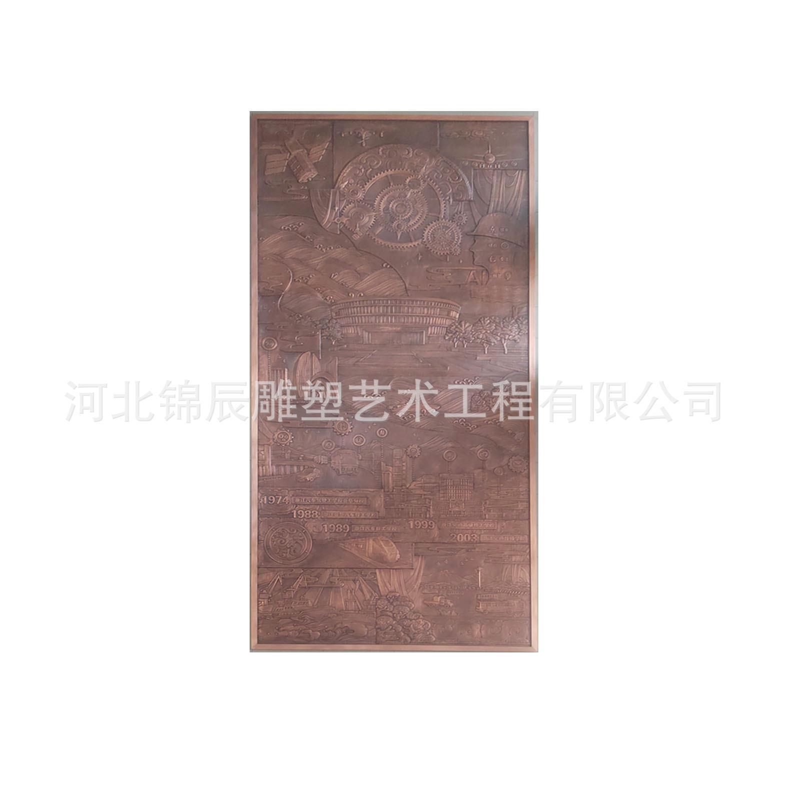 大型紫铜浮雕铜壁画铜装饰手工錾刻工艺品室内铜版画装饰厂家直销
