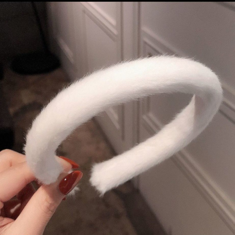 秋冬白色毛绒发箍洗脸头箍发饰