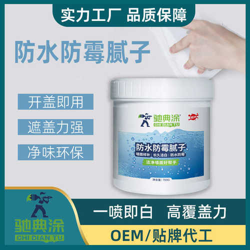 驰典涂防水防霉腻子内墙白色补墙膏家装墙面刮白色耐水腻子5kg