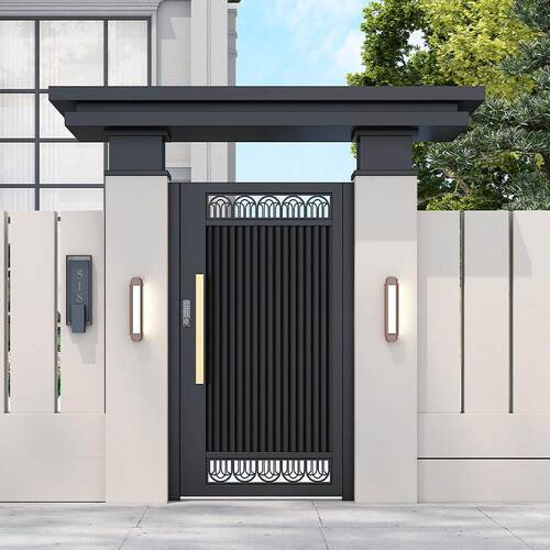 铝艺别墅庭院大门社区户外铁艺入户双门自建房花园铝合金单开 门