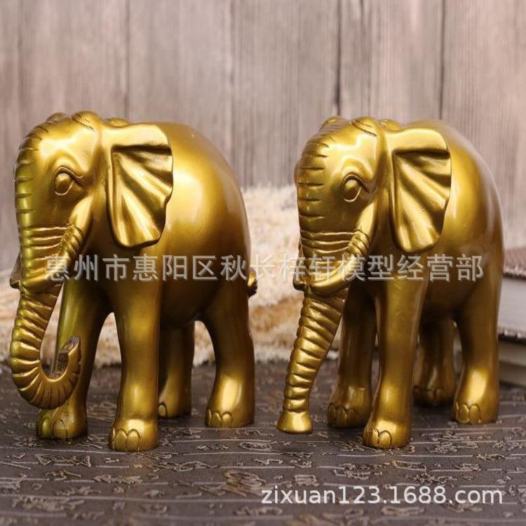 红色大象摆件一对象吉祥物客厅办公室礼品摆设酒柜摆设品
