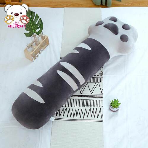 正品可睡爱绒软枕萌猫咪爪子抱猫爪觉抱长条娃娃床上玩偶毛玩具公