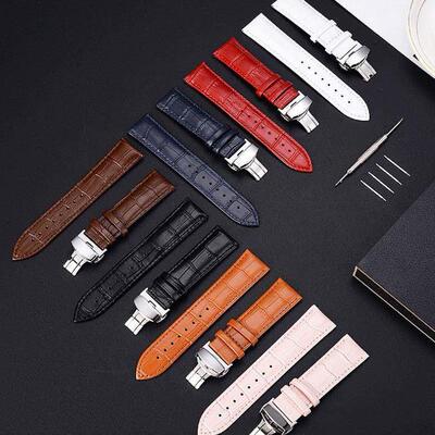 Genuine Leather Watchband Watch Band Strap Belt Buckle 表带