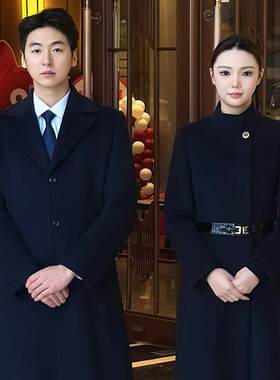 职业呢子工装男安保大衣售楼部制服物业岗礼宾服装外套加厚冬DY92