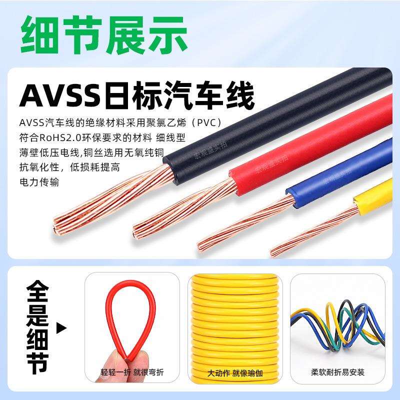 宏观盛供应日标avss汽车线薄壁国标电线10 6 4 2.5 1平方汽车线材