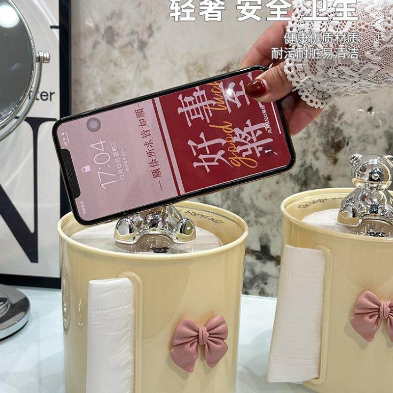 桌创意卷纸筒厅圆筒茶几巾纸收纳盒面抽纸742卷纸盒客卫餐生间纸