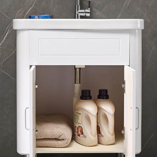 陶瓷洗衣池台盆一体洗衣柜浴室柜组合洗手池落地加深水槽家用新款