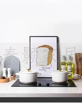 北欧样板房间厨房软装饰品售楼部组合汤锅具仿真蛋糕酒道具画摆件