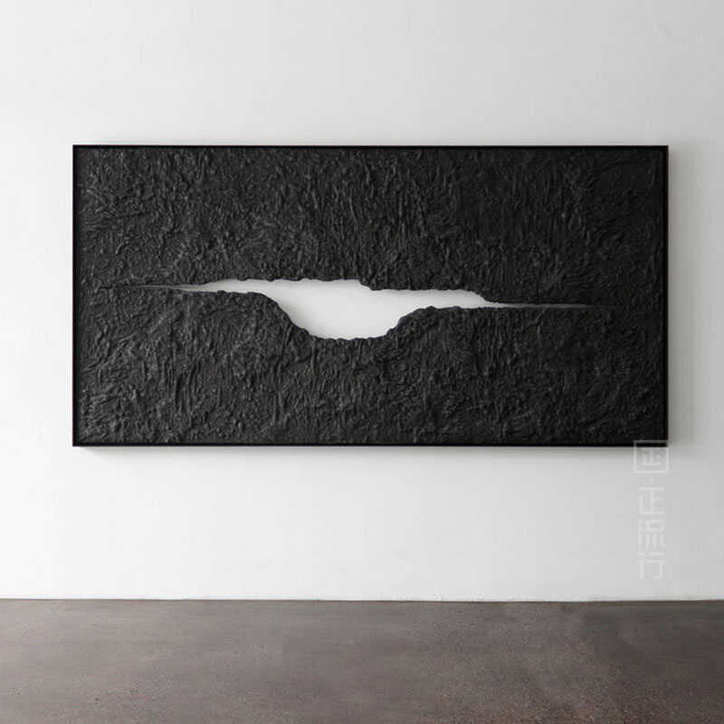 客厅装饰画极简艺术感创意壁画抽象立体装置画玄关茶室雅致墙挂画图片